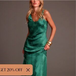 Elegant Green Satin Gown